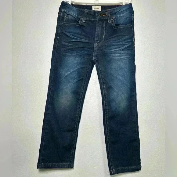 156. Hudson Girls/ Boys Jeans Pants Sz 4T Logo Patch Stitch Pocket - Picture 1 of 5